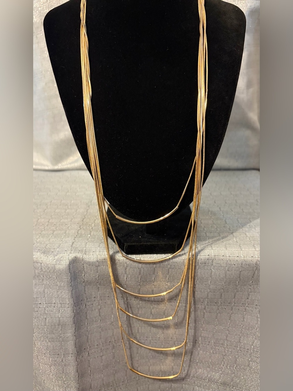 Layered Gold-Tone Multi Strand Necklace